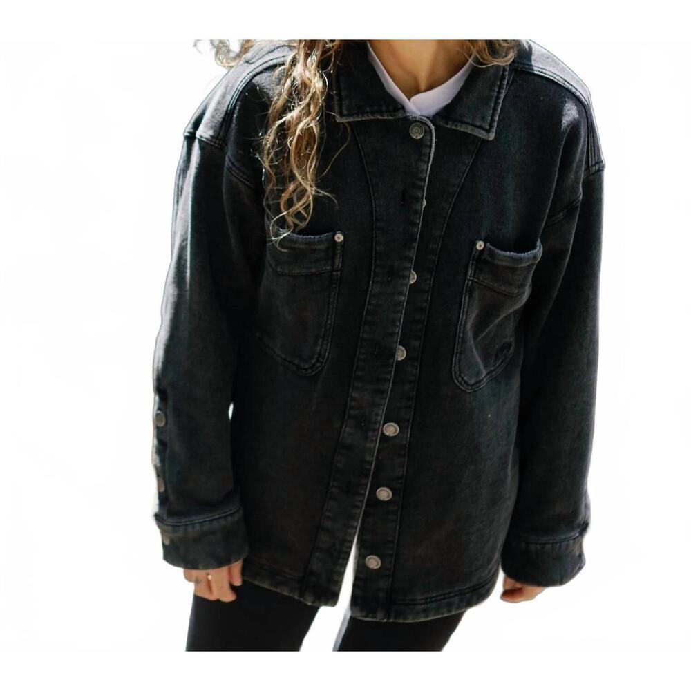 NEW JETTY eden denim shacket in black